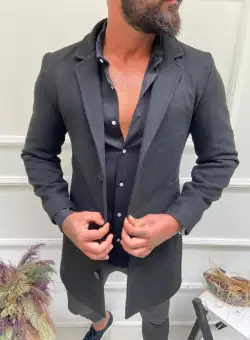 Palton barbati gri inchis B6791 120*