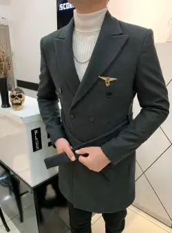 Palton barbati gri inchis B7575 121-2