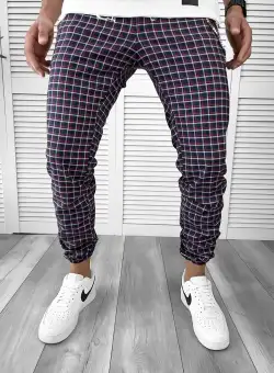 Pantaloni barbati casual in carouri 11968 S3-2
