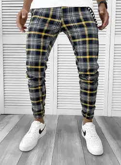 Pantaloni barbati casual in carouri 12116 I15-5
