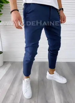 Pantaloni barbati casual regular fit bleumarin B1734 F6-4