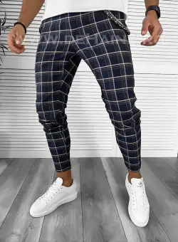 Pantaloni barbati casual regular fit bleumarin B7941 i17-1.3