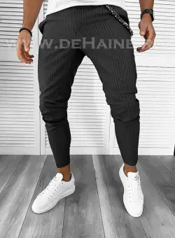 Pantaloni barbati casual regular fit gri inchis B7879 128-3