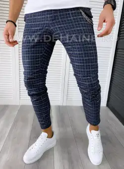 Pantaloni barbati casual regular fit in carouri B1732 S1-3