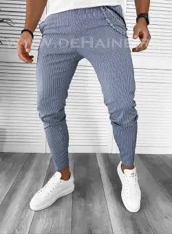 Pantaloni barbati casual regular fit in dungi B7867 115-1