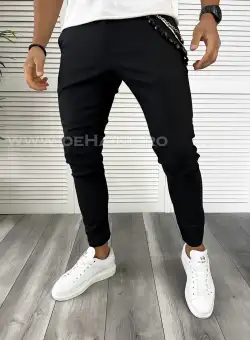 Pantaloni barbati casual regular fit negri B8023 N7-2.1