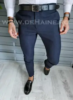 Pantaloni barbati eleganti bleumarin B1769