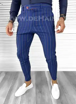 Pantaloni barbati eleganti bleumarin B7871 F1-4.1.2 S3-1