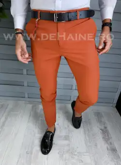 Pantaloni barbati eleganti caramizii B1868 U4 F4-1