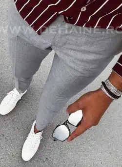 Pantaloni barbati eleganti gri B1329 B14-3
