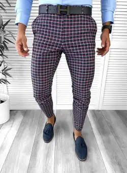 Pantaloni barbati eleganti in carouri 10061 F2-3.3 / 10-4 E ~