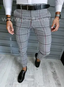 Pantaloni barbati eleganti in carouri B1735 F4-5.2