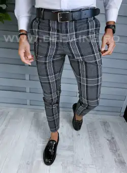 Pantaloni barbati eleganti in carouri B1877 I11-4.3
