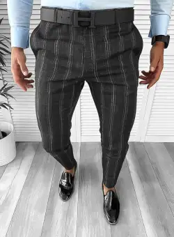 Pantaloni barbati eleganti negri B1551 I15-1.3