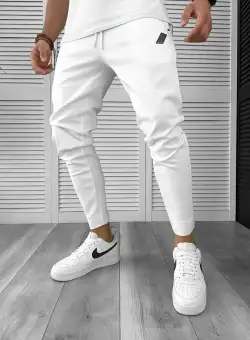 Pantaloni de trening albi conici 12604 81-4.1