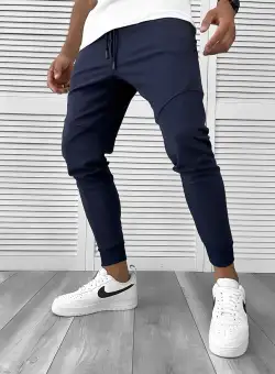 Pantaloni de trening bleumarin conici 12128 126-4