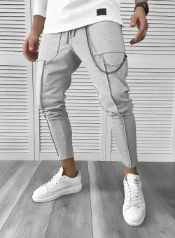 Pantaloni de trening gri conici 10142 O2-4.3