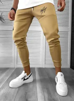 Pantaloni de trening maro silon conici 12378 37-3