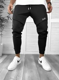 Pantaloni de trening negri conici 12360 P20-4.2