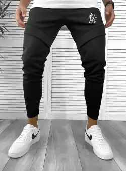 Pantaloni de trening negri silon conici 12374 D6-4.3