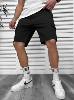 Pantaloni de trening scurti negri 13149