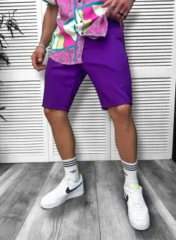 Pantaloni scurti casual mov 13058