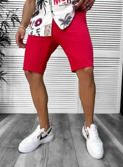 Pantaloni scurti casual rosii 13058