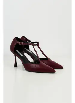 Pantofi Briana stiletto bordo cu bareta