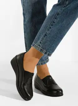 Pantofi casual cu platforma negri Liniara