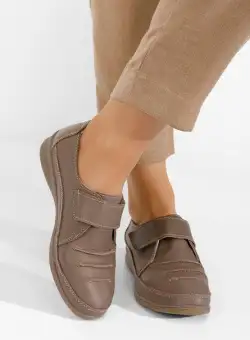 Pantofi casual dama piele Amera kaki
