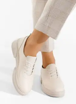 Pantofi casual dama piele Kaya bej