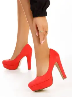 Pantofi cu platou Impression corai