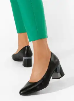 Pantofi cu toc gros Rusea negri