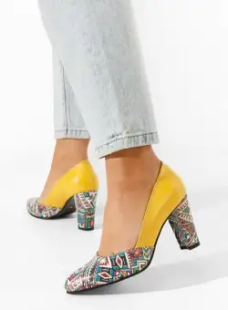 Pantofi dama piele naturala Elona V2 galbeni