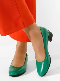 Pantofi dama piele naturala Montremy verzi