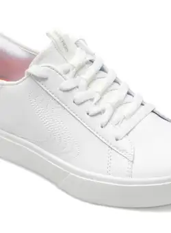 Pantofi SKECHERS albi, EDEN LX, din piele ecologica