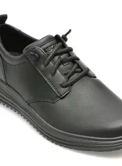 Pantofi SKECHERS negri, PROVEN-MURSETT, din piele naturala