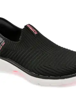 Pantofi sport SKECHERS negri, GO WALK 6, din material textil