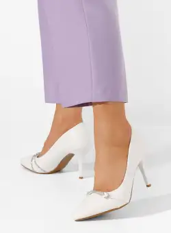 Pantofi stiletto Korinna albi