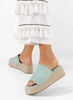 Papuci cu platformă Sitema turcoaz