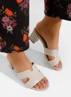 Papuci cu toc Alemena V2 bej