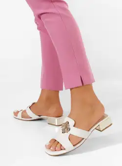 Papuci cu toc Arcadia albi