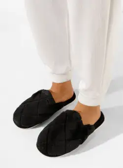 Papuci de casa dama negri Ingenia