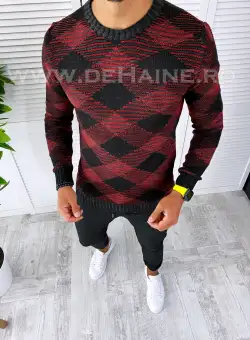 Pulover barbati gros negru slim fit T3635 27-3.3