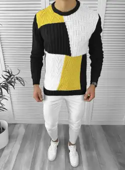 Pulover barbati gros negru slim fit ZR T3611 i7-8 Y13