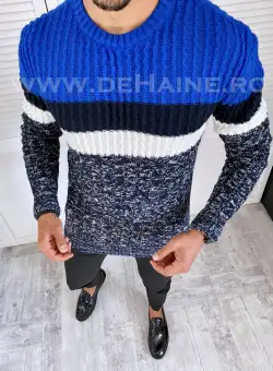 Pulover barbati gros slim fit bleumarin T3572 87-2