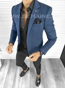 Sacou barbati bleumarin slim fit B8340 Z7
