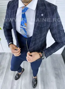 Sacou barbati in carouri slim fit B5315 O2-4.3