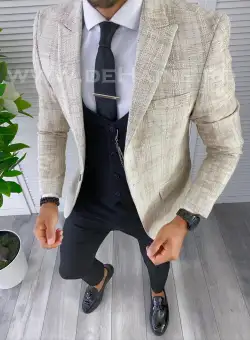 Sacou barbati in carouri slim fit B5579 20-3