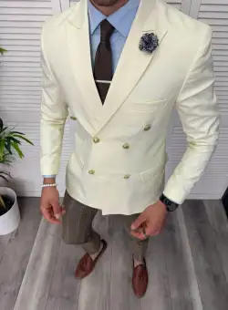 Sacou barbati slim fit 2 randuri de nasturi CU MIC DEFECT DEF1866 24-4.2